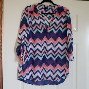Rue21 blouse Chevron